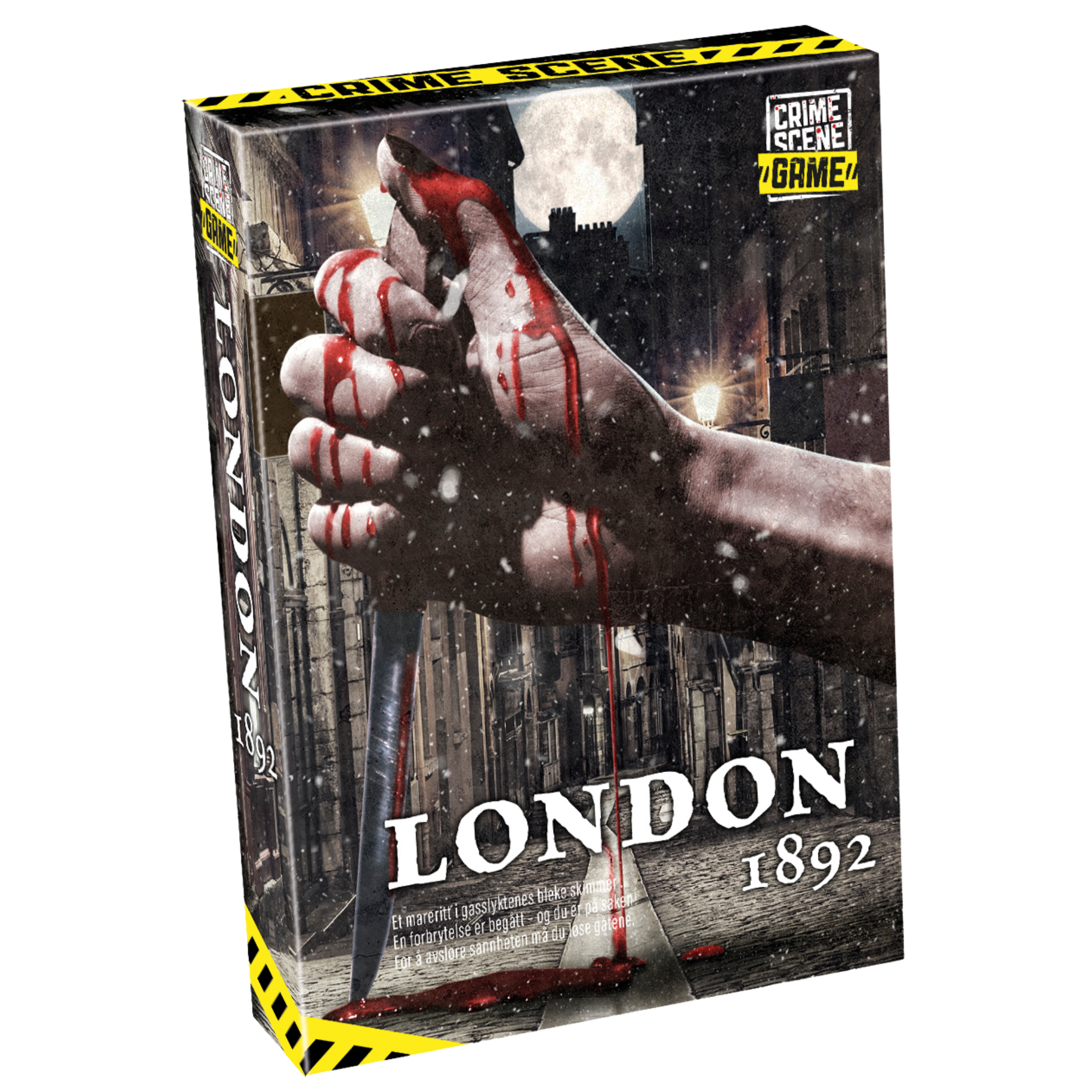 Crime Scene London 1892 detektivspill eske med blodig hånd og kniv